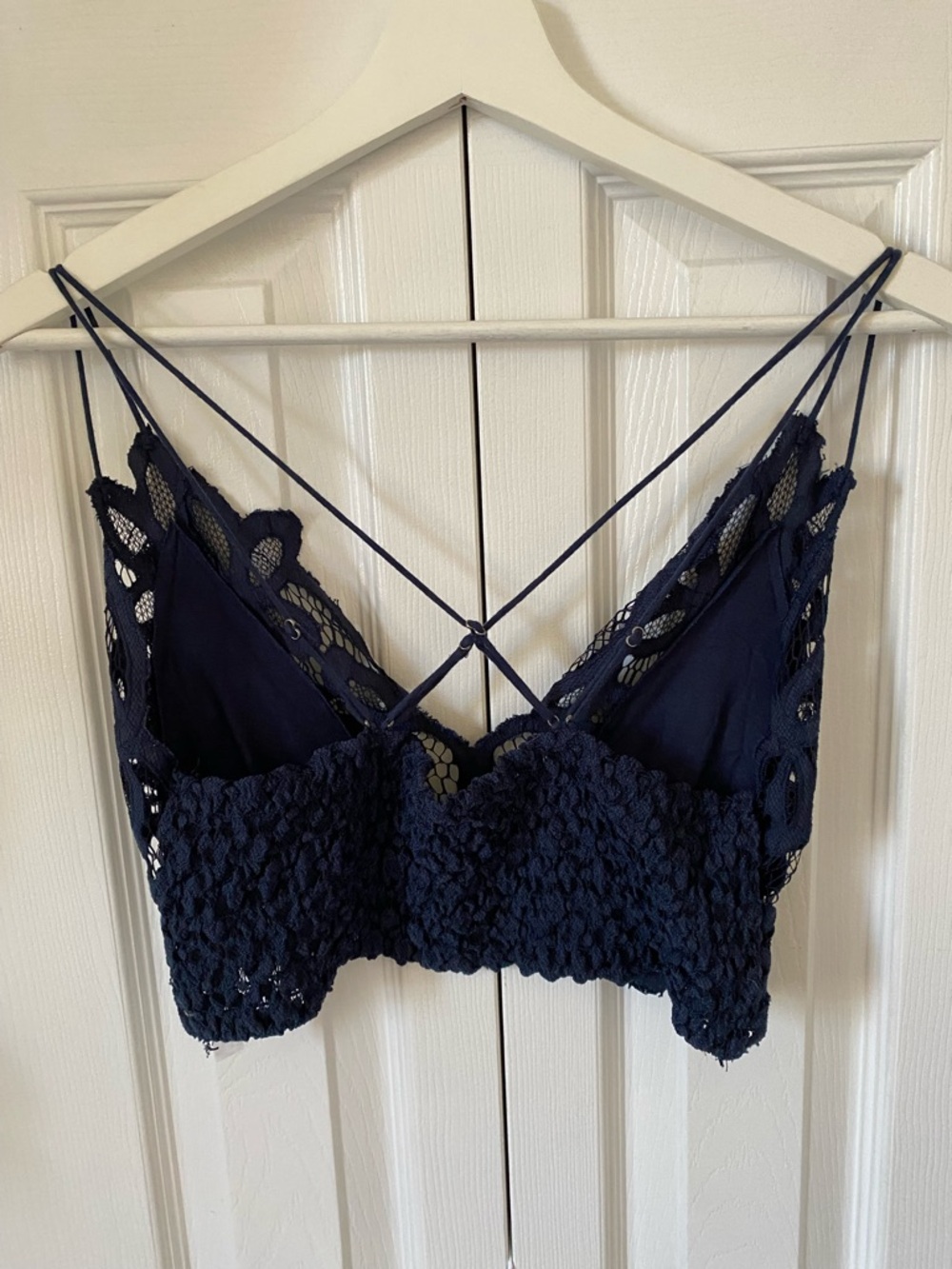 Free People One FP One Adella Lace Bralette in Midnight Blue Size Medium - Picture 3 of 12